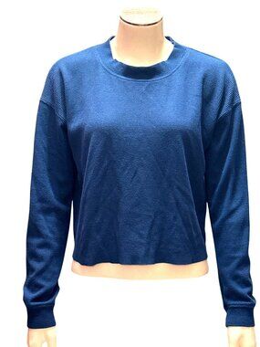 Forever 21 Size Small Blue Ribbed Crop Top Minimalist Casual Streetwear Downtown